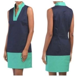 SAIL TO SABLE STS Green Blue Colorblock Sleeveless Dress SZ Medium ❤️